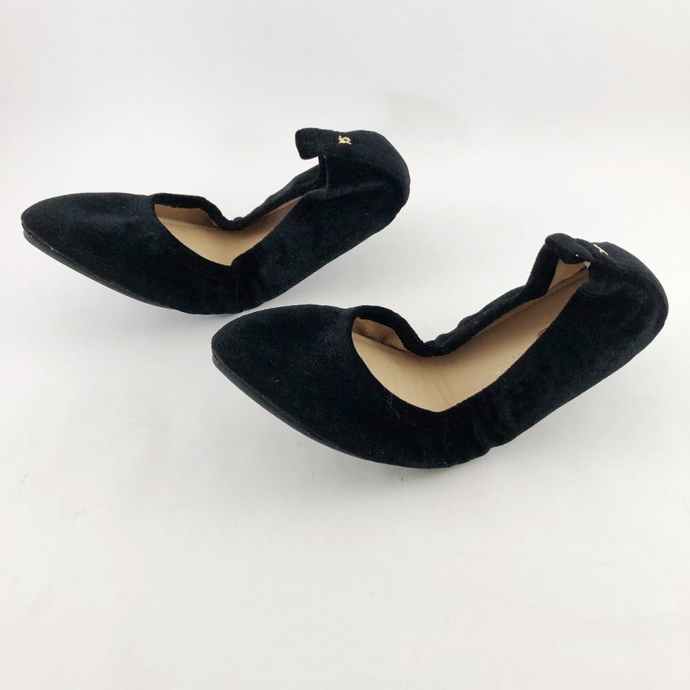NWOB Yosi Samra Black Suede Pointed Toe Ballet Flats
